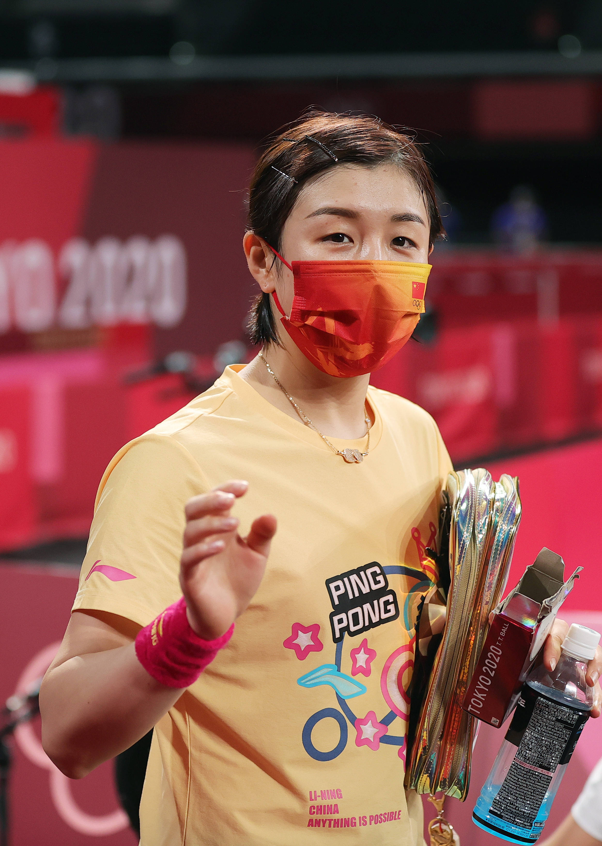 7月21日,陈梦在训练间隙.