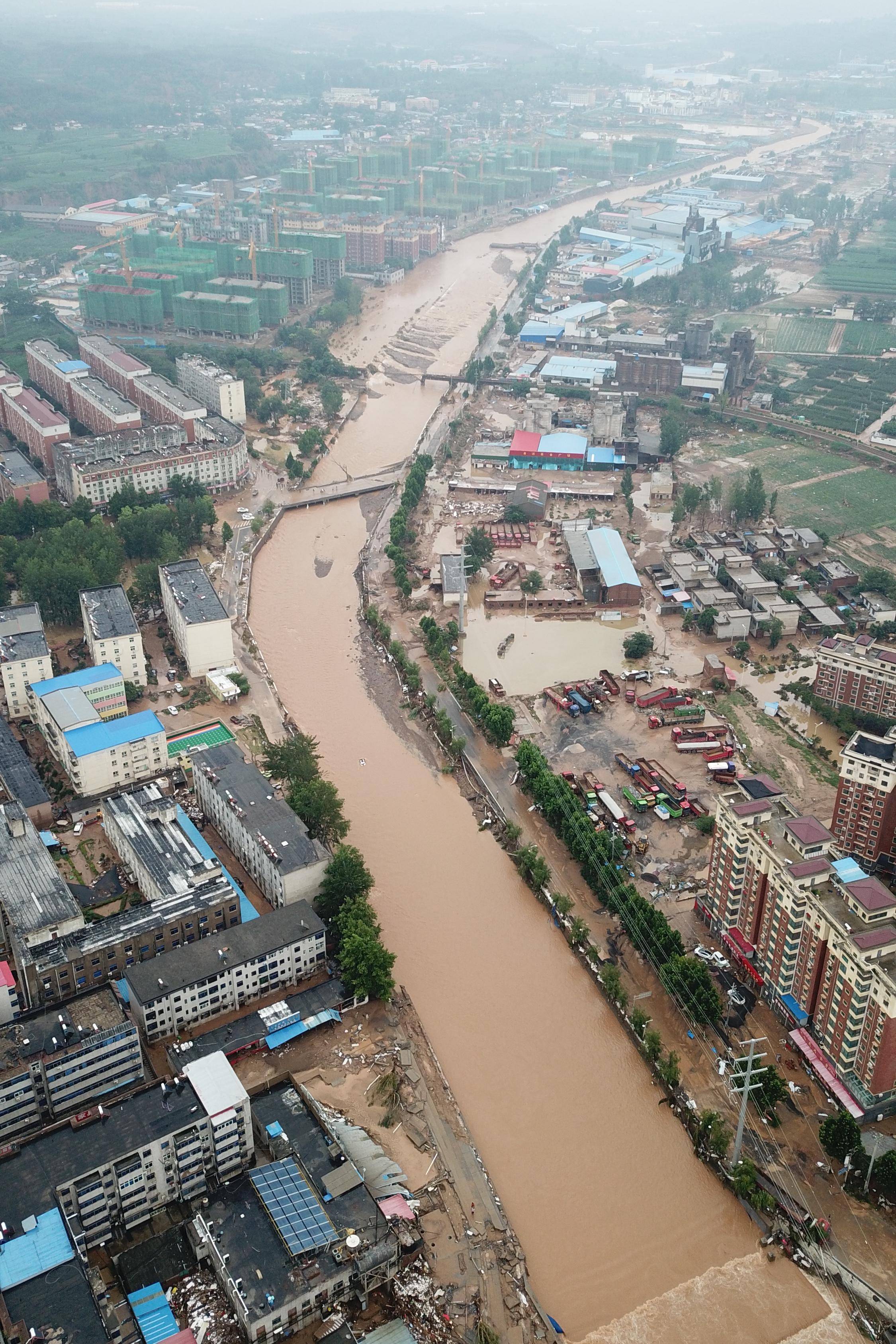河南洪水照片图片