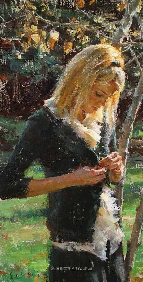 美国画家伯特库姆斯人物油画作品选