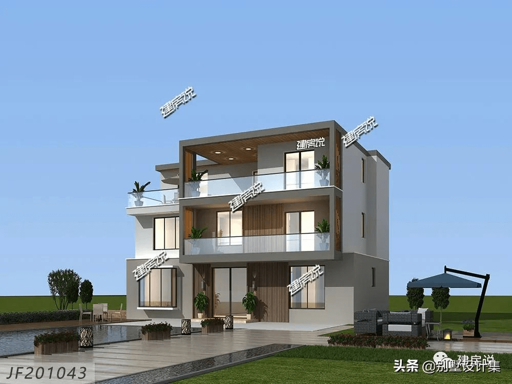 3户叠拼现代风别墅造型时尚集时尚潮流于一体怎能让人不爱