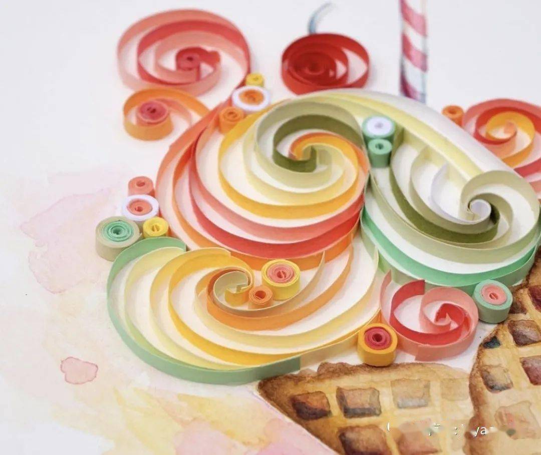 【国外优秀衍纸作品】衍纸冰淇淋作品_图片