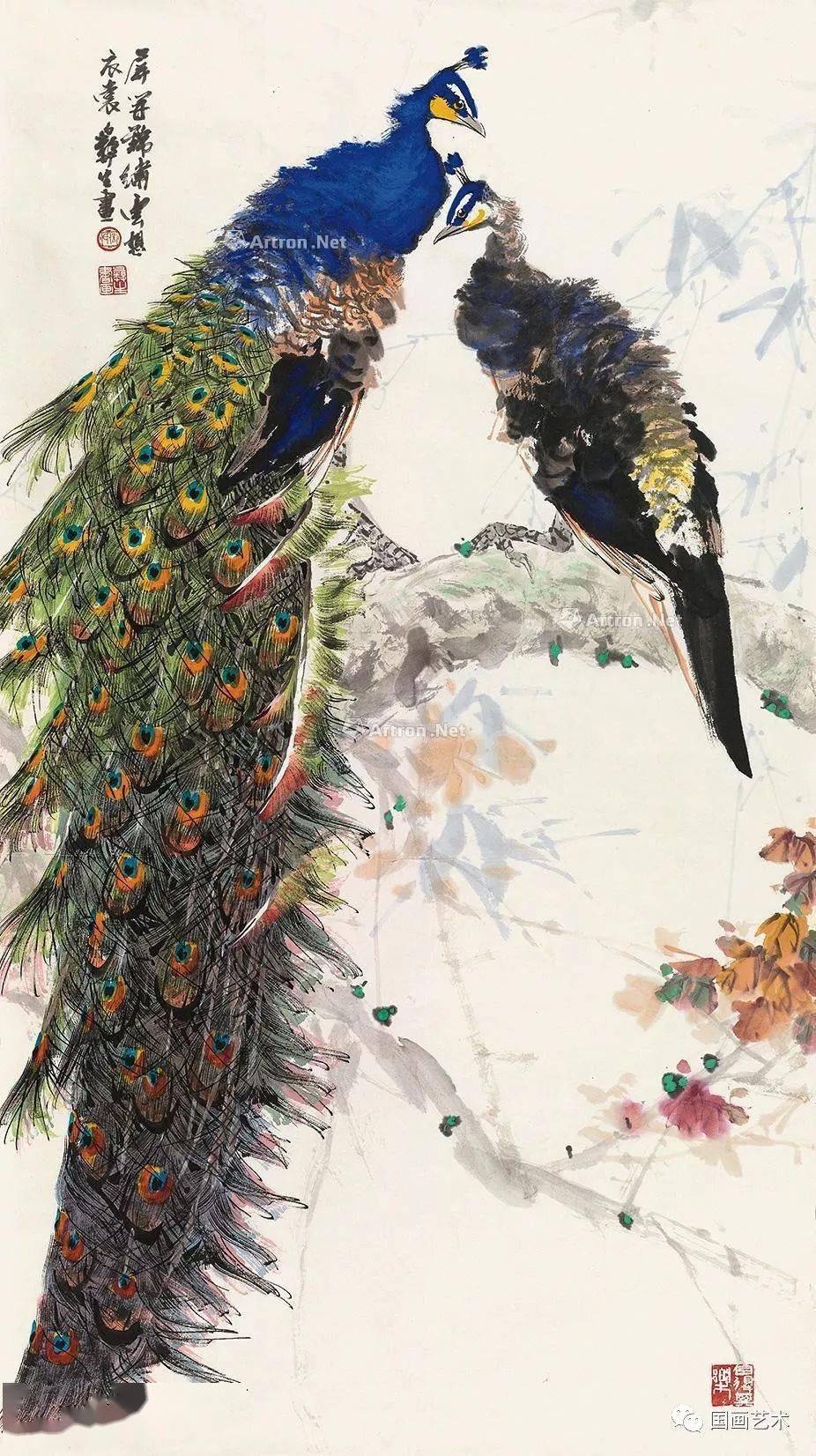 他画的孔雀太美啦!