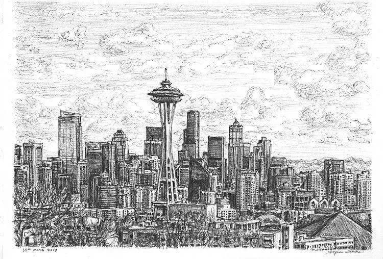 简直是变态级的城市写生!