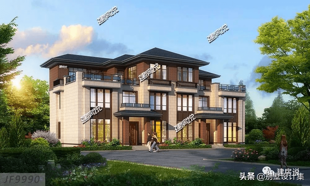 5款兄弟双拼别墅,手足情深,家庭和睦,气势非凡