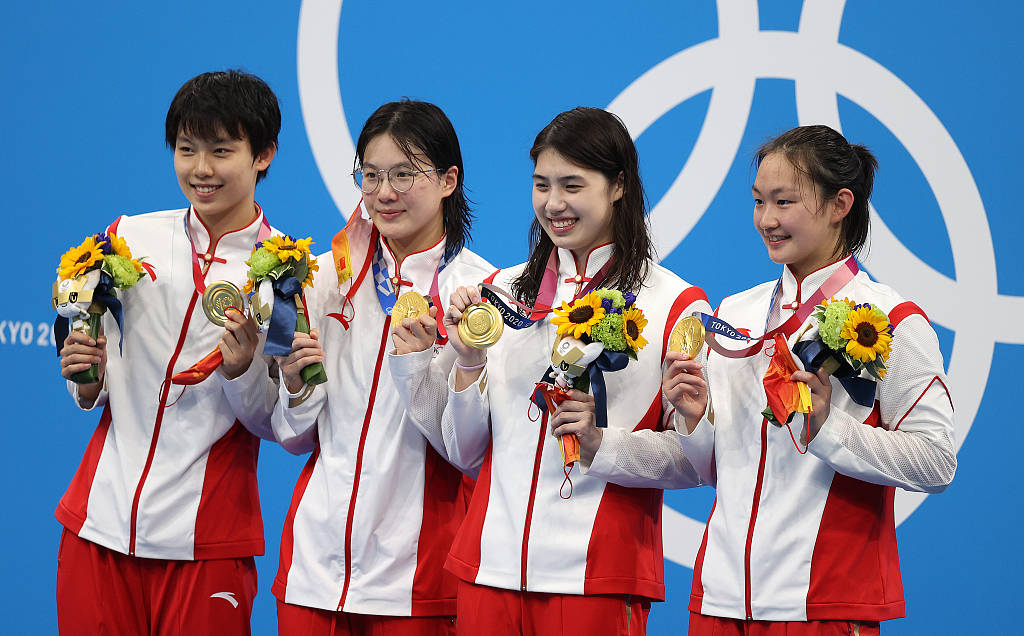2020东京奥运会女子4x200米自由泳接力决赛打破世界纪录中国队夺金