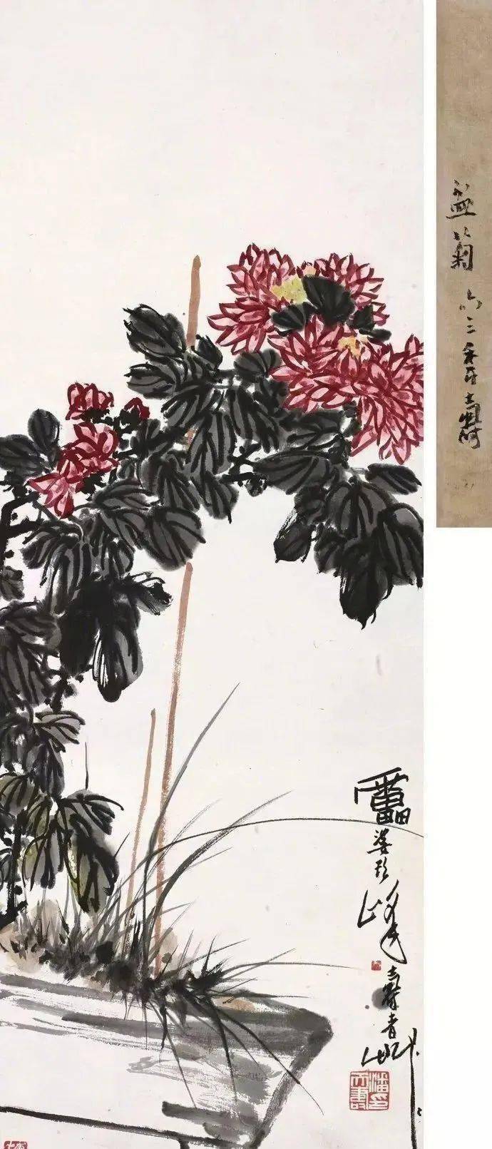 潘天壽菊花潘天壽枇杷蝴蝶潘天壽朝霞潘天壽小鳥圖潘天壽孤鳥潘天壽