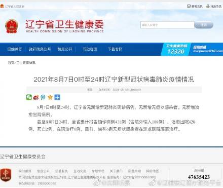 辽宁|8月7日 辽宁无新增