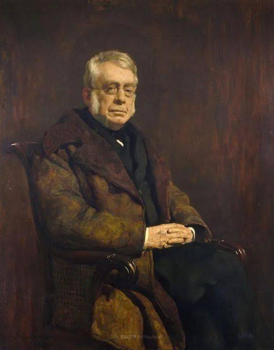 英国著名画家约翰·柯里尔男性肖像油画作品欣赏