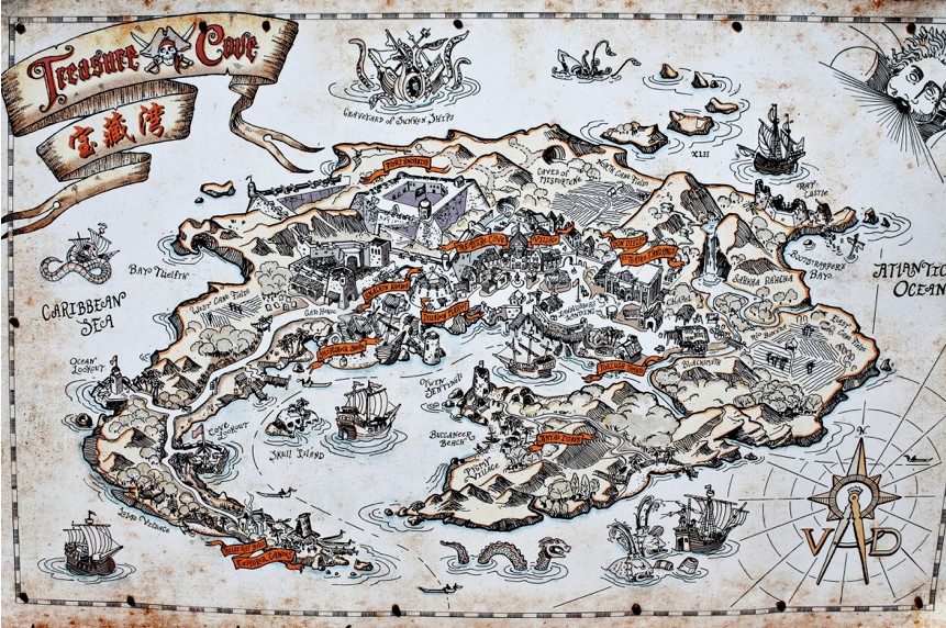 "打开"宝藏湾"的航海地图:1730年大航海时代加勒比海区域的海盗船只