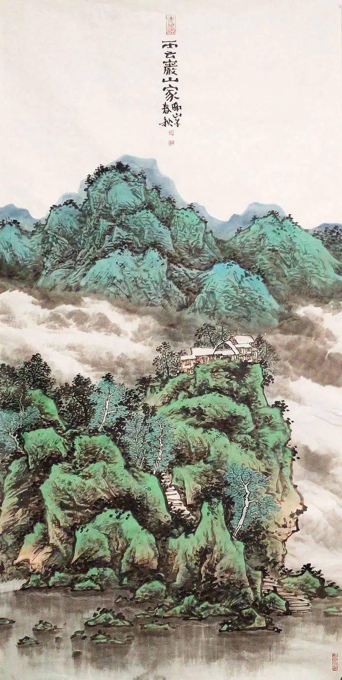 清幽远静品味赵春秋山水画中的松树