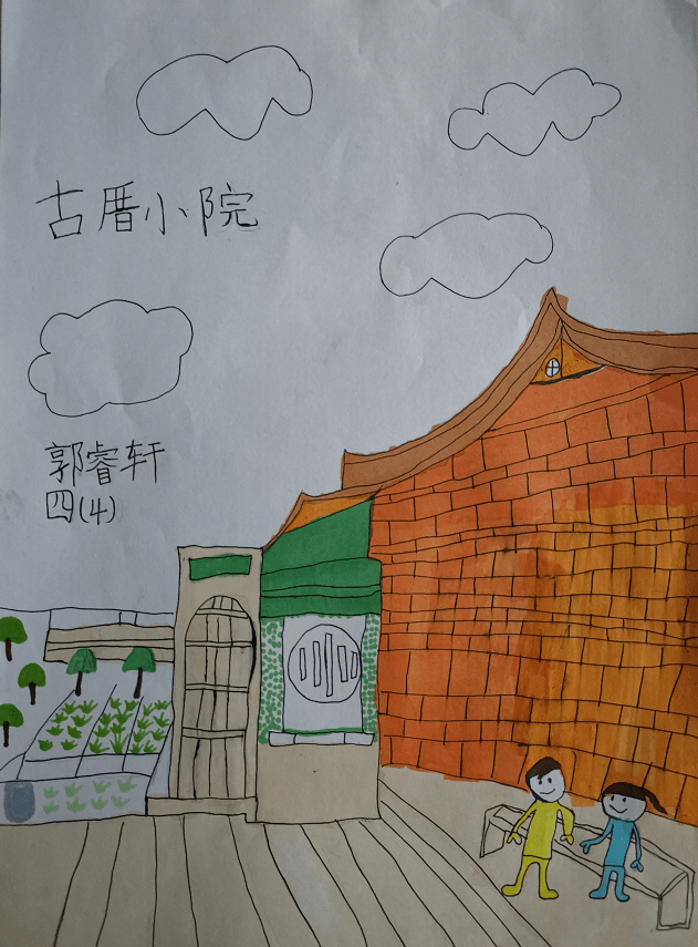 晋江古厝绘画图片