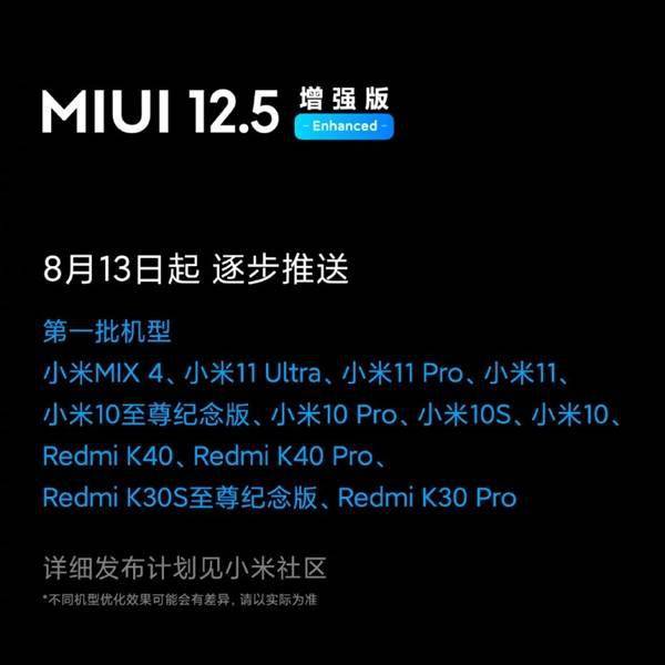 MIX 4、K40等机型连夜推送MIUI 12.5增强版：流畅度媲美iOS