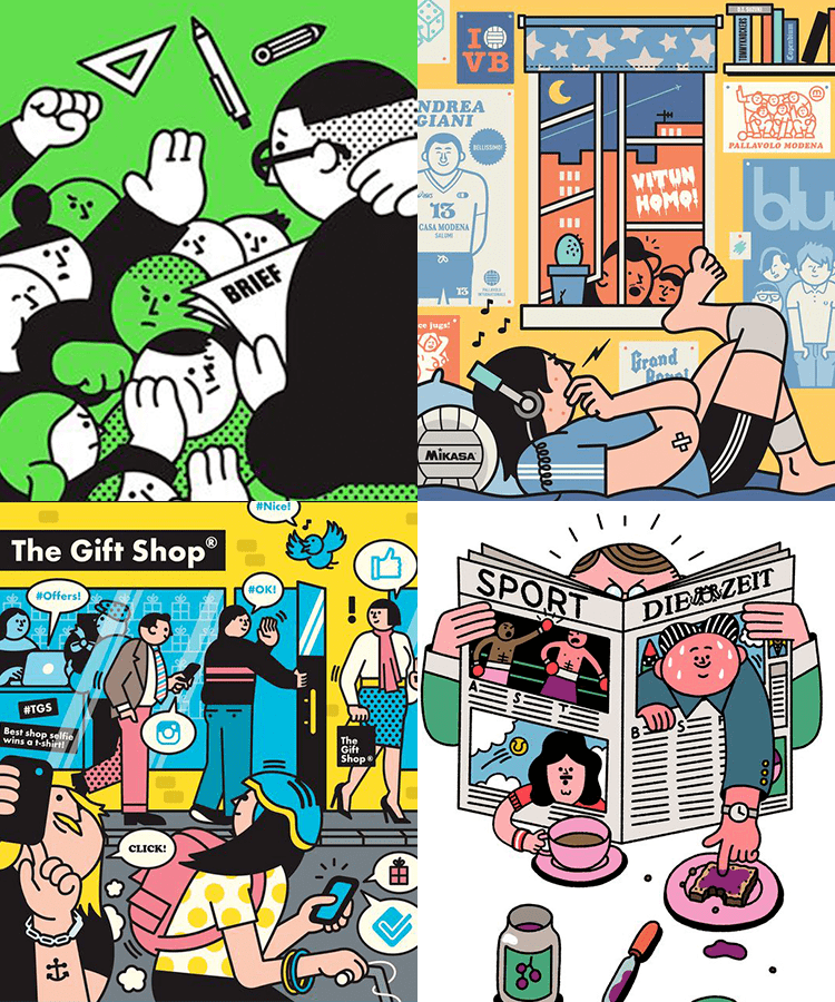 从1000张描边插画里告诉你9个最完善的技巧表现风格