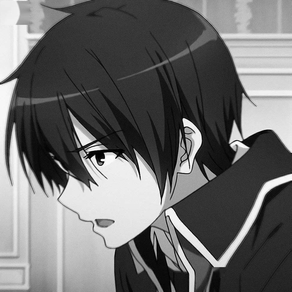 黑白动漫男生头像