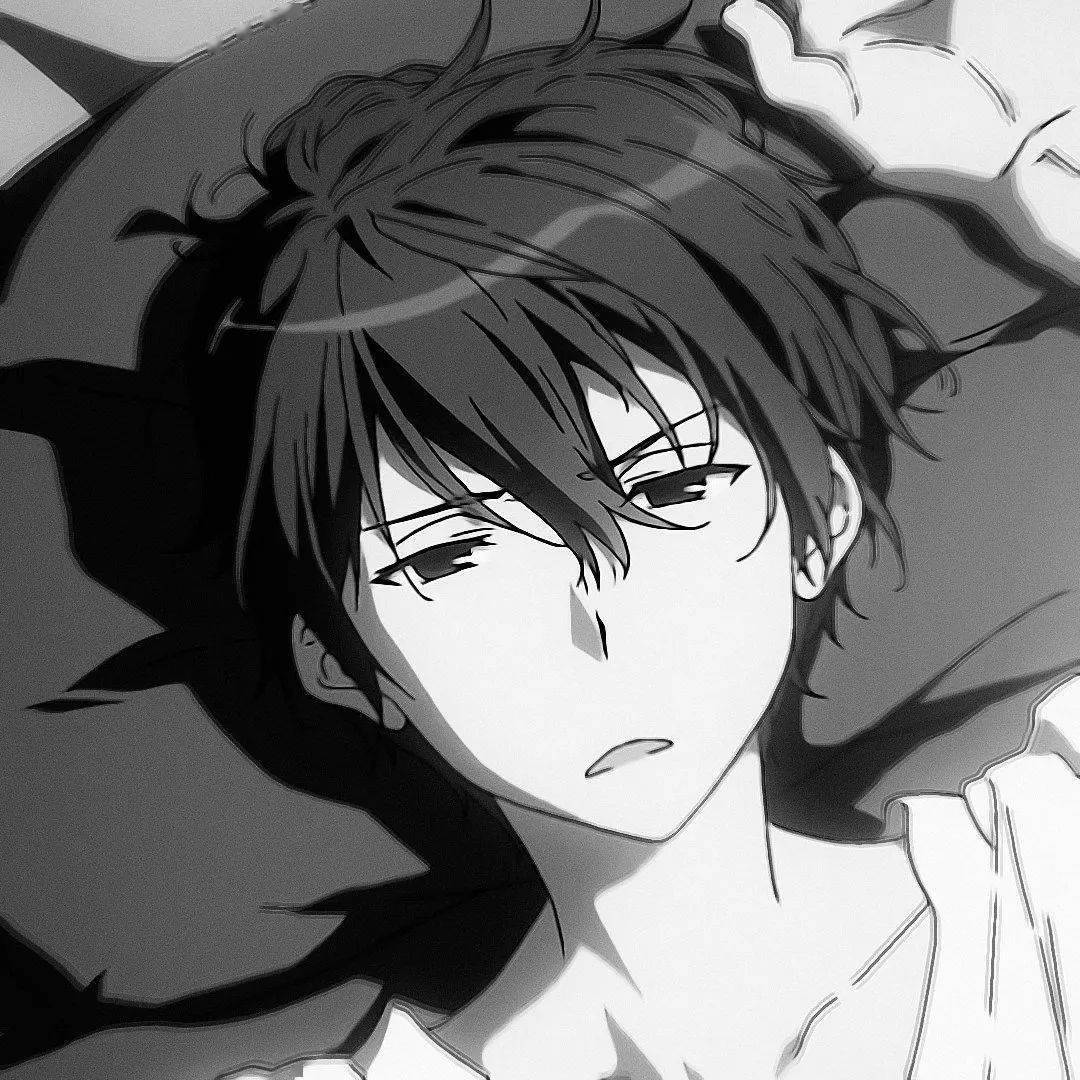 黑白动漫男生头像