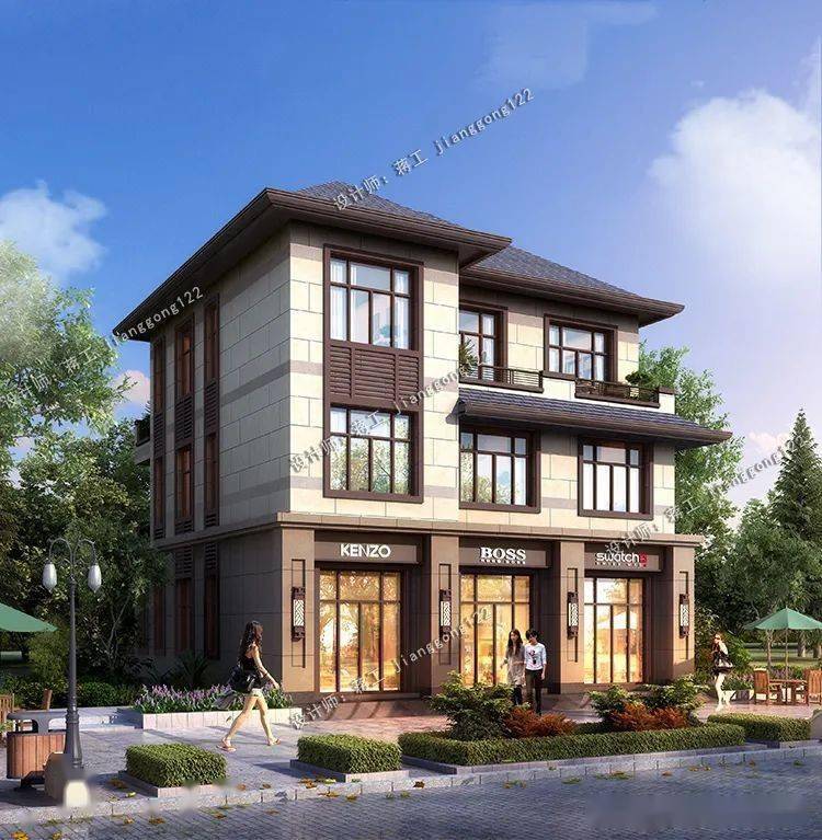 3款带门面农村别墅设计,豪华又别致的商铺,是不是你们村头一栋