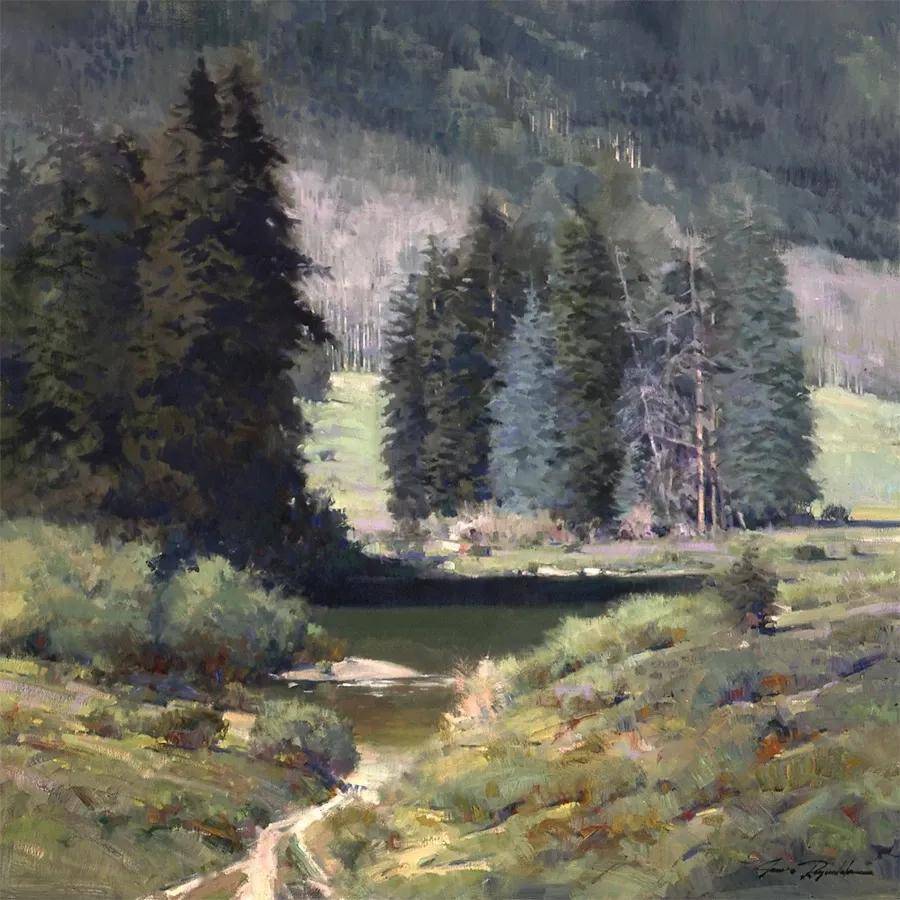 以冷色调为主画出美丽的风景画