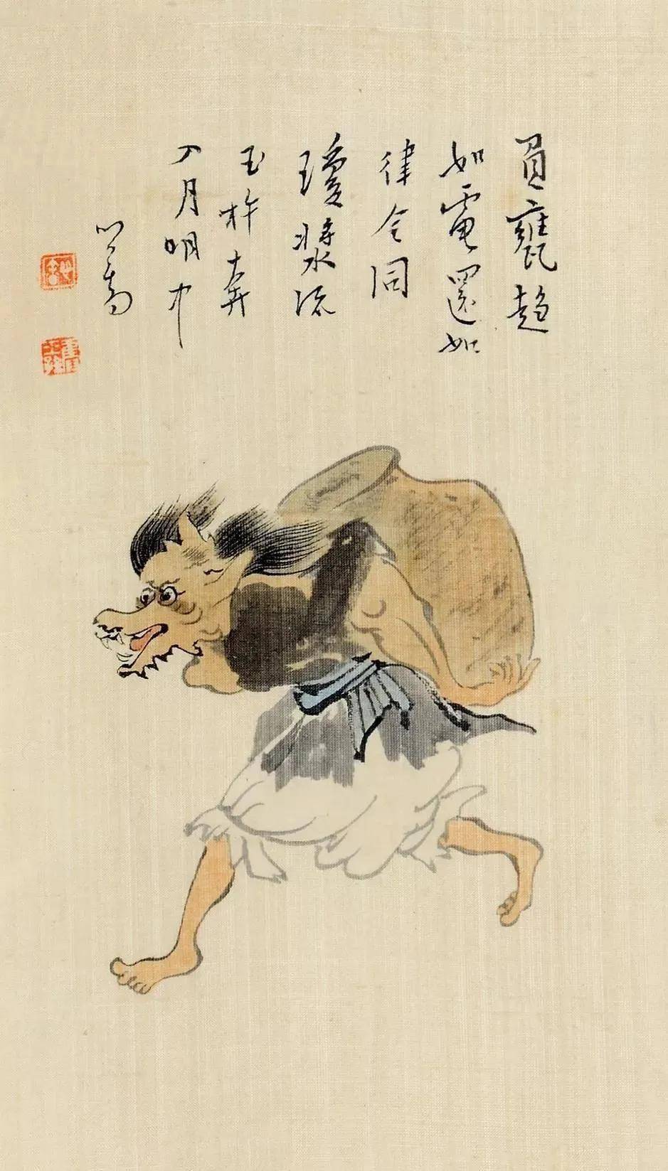 溥心畲笔下的小鬼太萌了