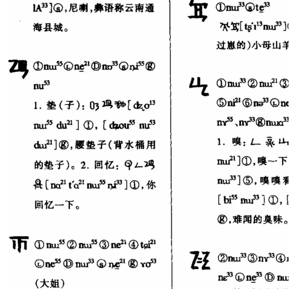 大凉山彝族方言大全图片