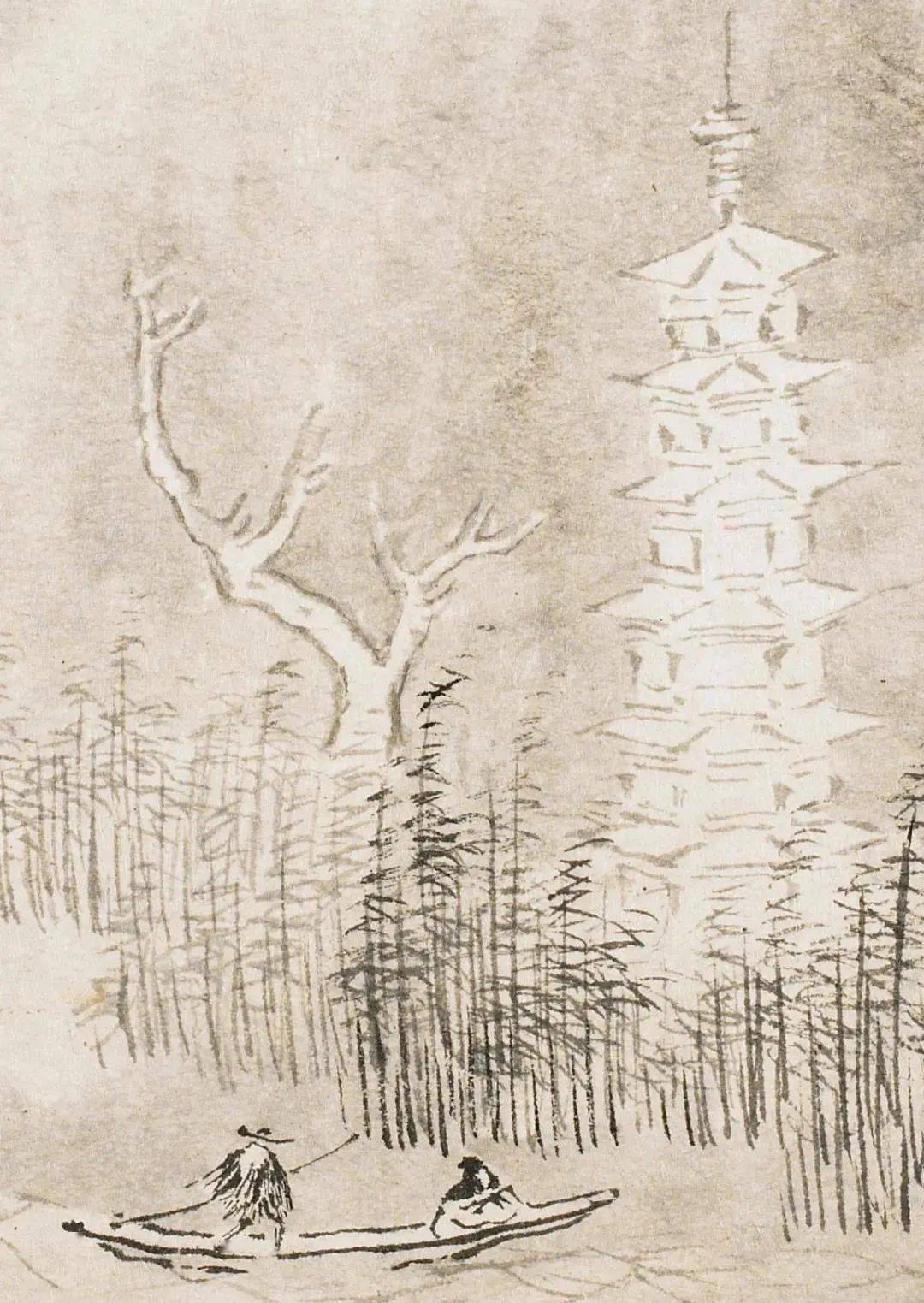 画家笔下的这个山水小册,结景疏旷,笔墨恬淡,格韵并胜,有倪氏之清远而