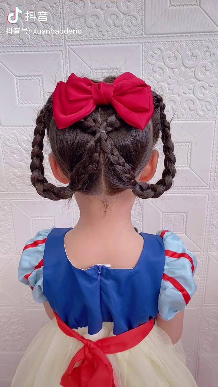 儿童编发教程迪士尼公主白雪公主发型是不是每个女孩都有公主梦