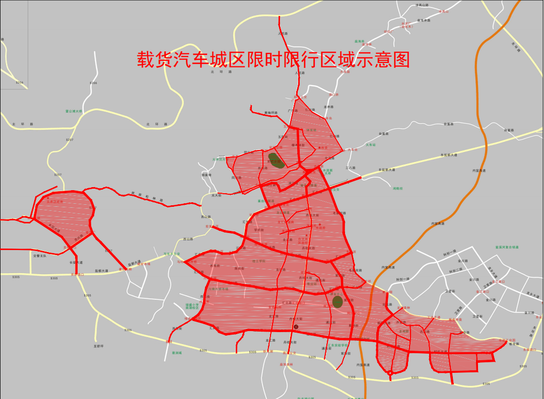 公明限行路段详细地图图片