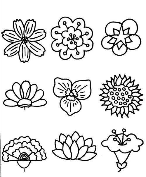 简笔画 | 一组花朵简笔画,造型百样.花朵手帐,简单易学!