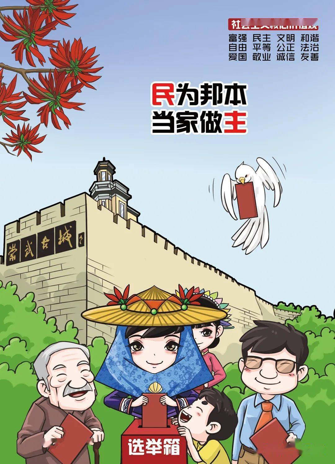 我们倡导的民主,是真实的民主,没有门槛,不受财产,地位,民族,性别