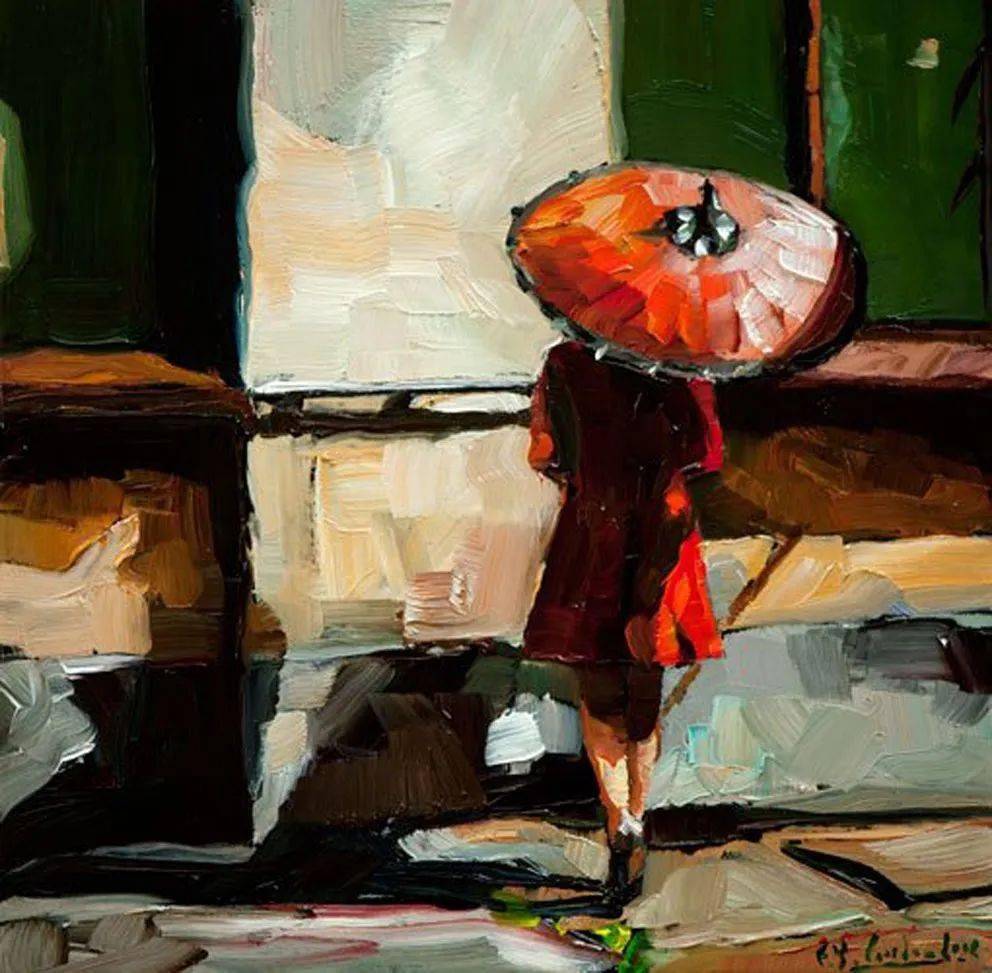 德国画家爱德华高登油画作品中女人的背影太美了