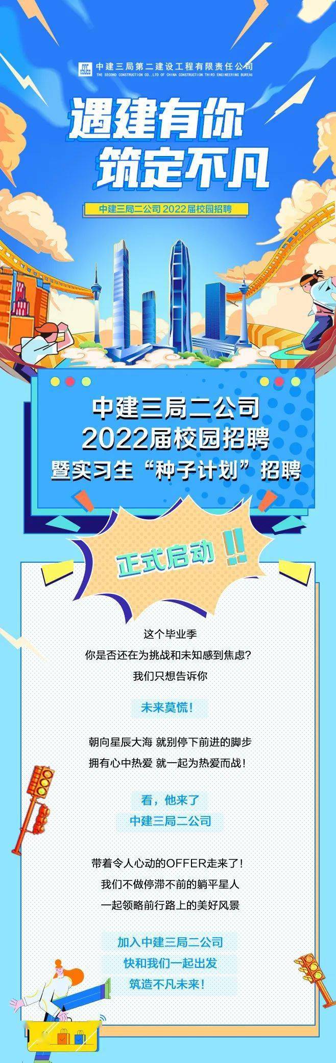 招聘中建三局二公司2022屆校園招聘正式啟動