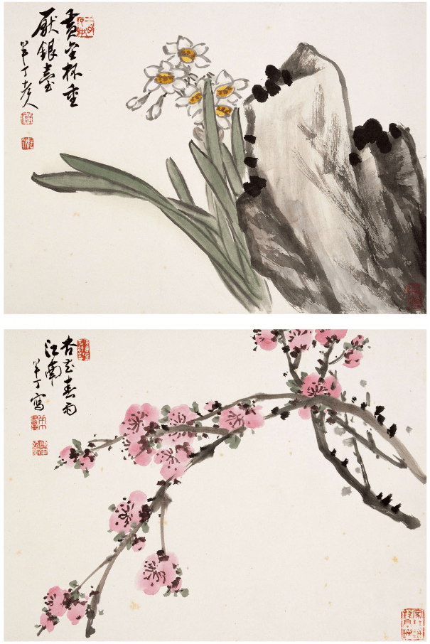 陳半丁 花卉雙幅 咫尺之间花草精神：陈半丁花卉册页赏析_风格