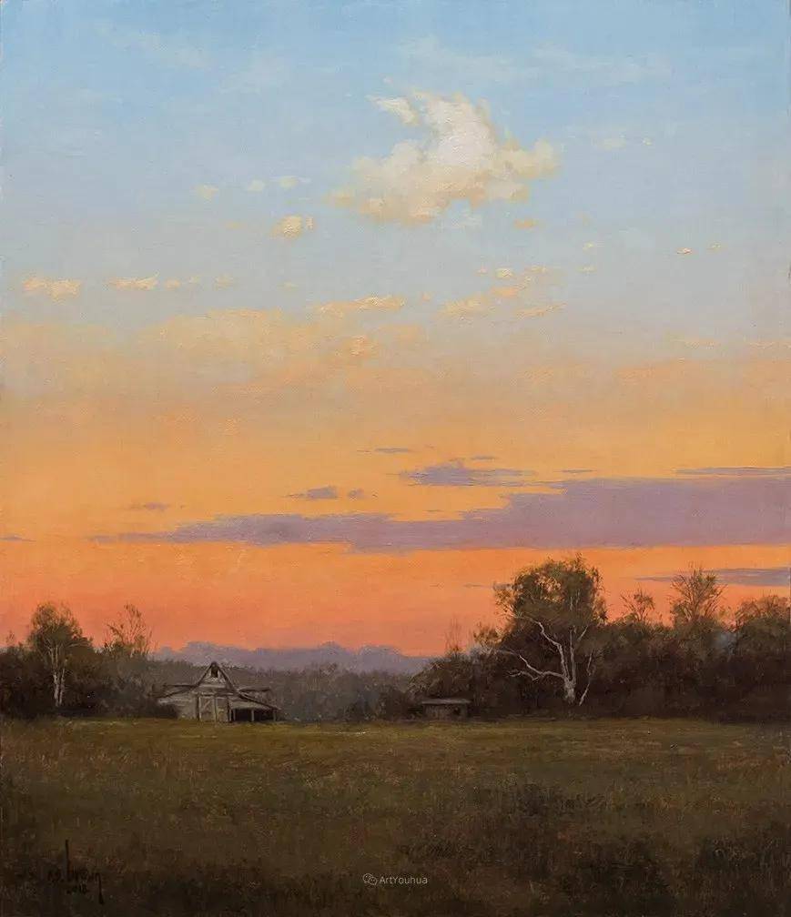 让人沉思的静溢之美的风景油画作品