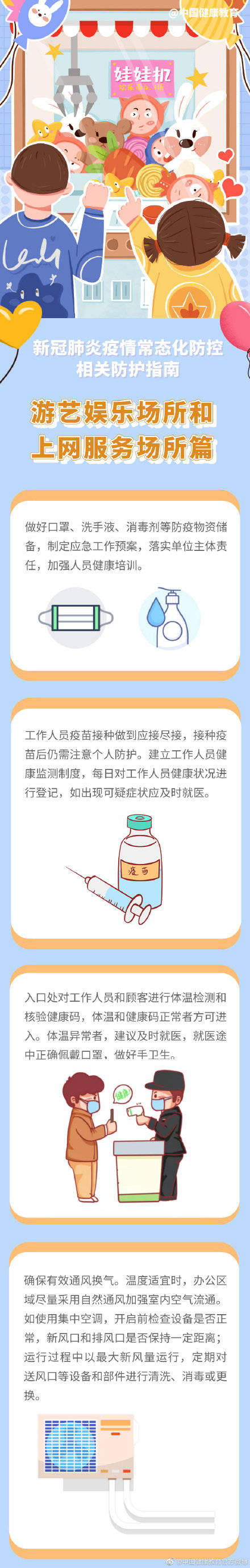 防控|新冠肺炎疫情常态化防控防护指南之游艺娱乐场所和上网服务场所篇