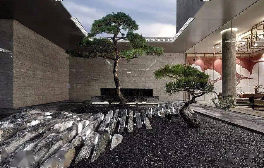 石与松景观中的石材运用