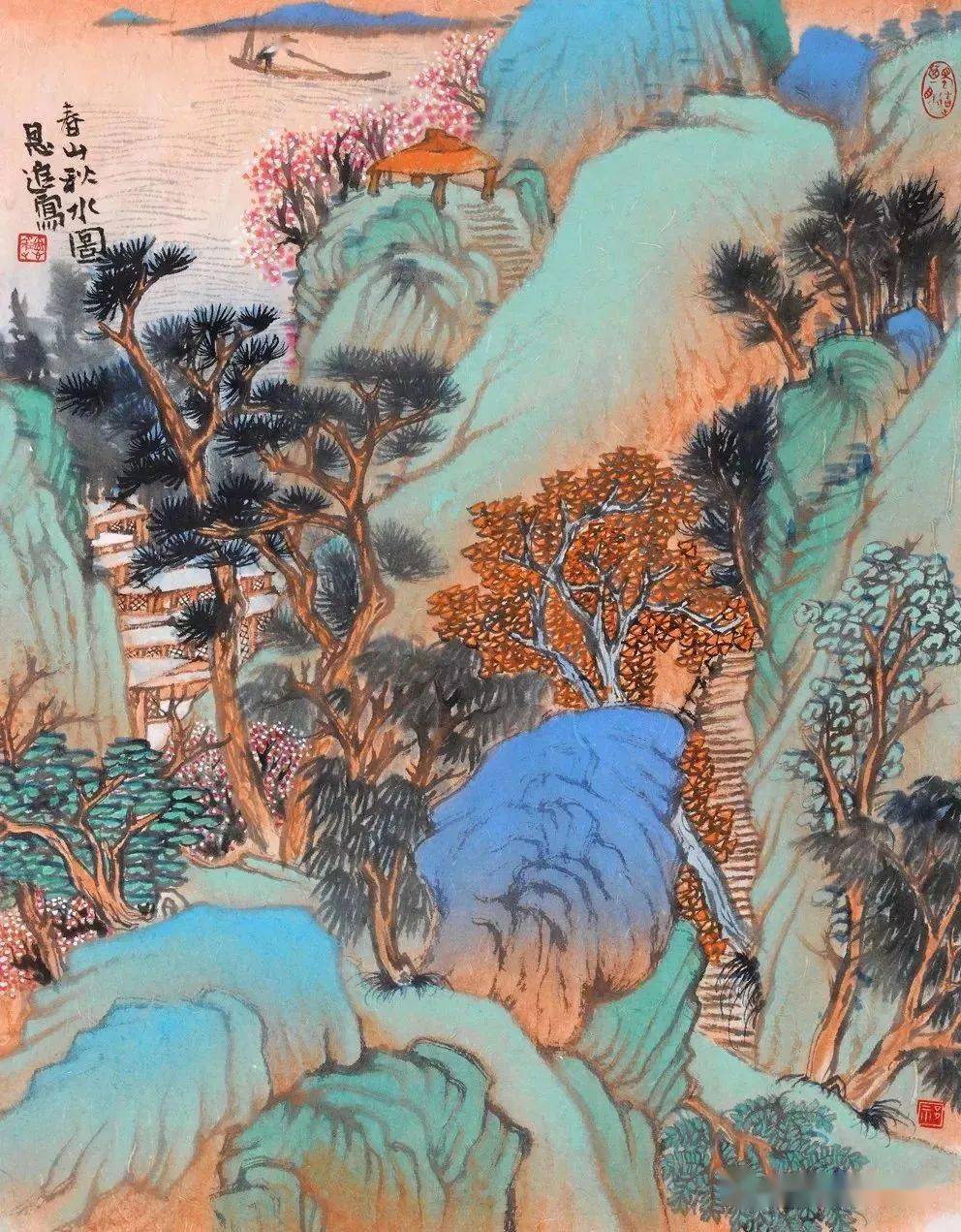 祁恩进的山水画作品赏析