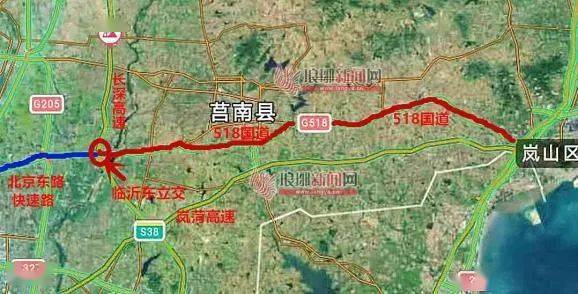 岚山疏港高速路线图图片