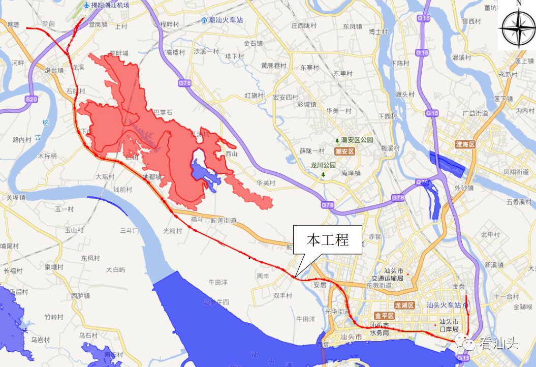 粵東城際鐵路汕頭至潮汕機場段位於廣東省粵東地區,途經汕頭和揭陽,是