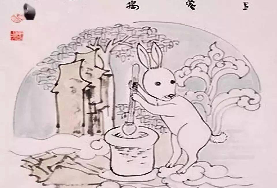 玉兔捣药怎么画简笔画图片