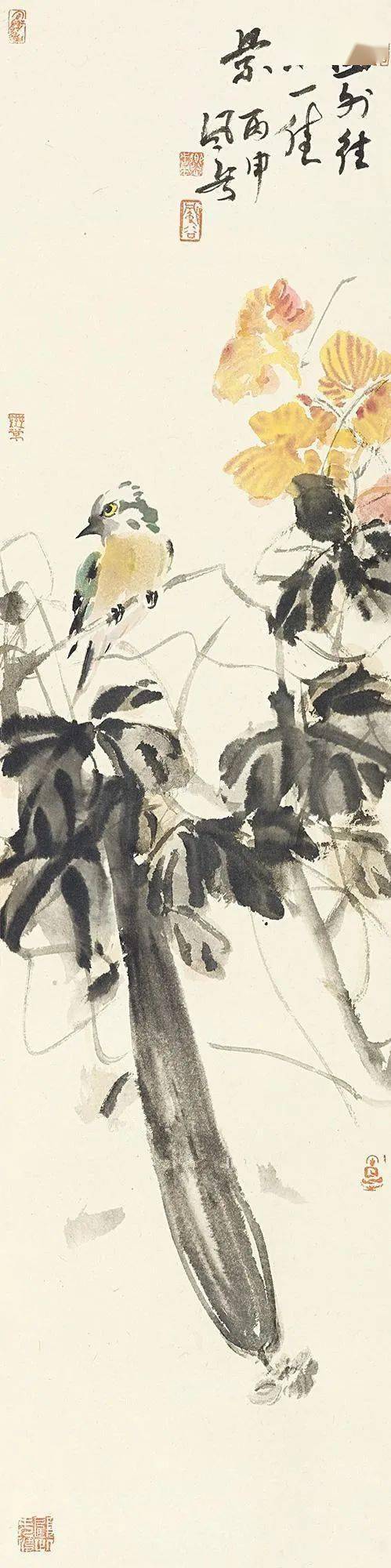 余风谷花鸟画字里画间充盈着一股乡间野趣