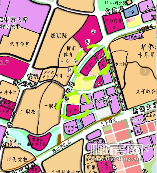 中学规划位置示意图第三种是周边新学校在建设,现有学区学校比较远的