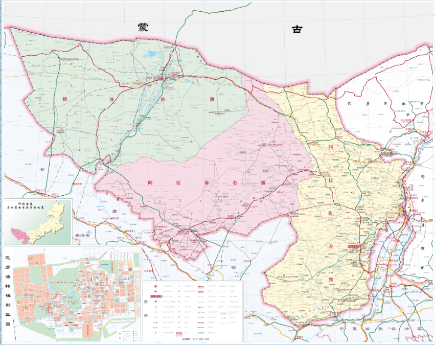 阿拉善盟 行政区划图片
