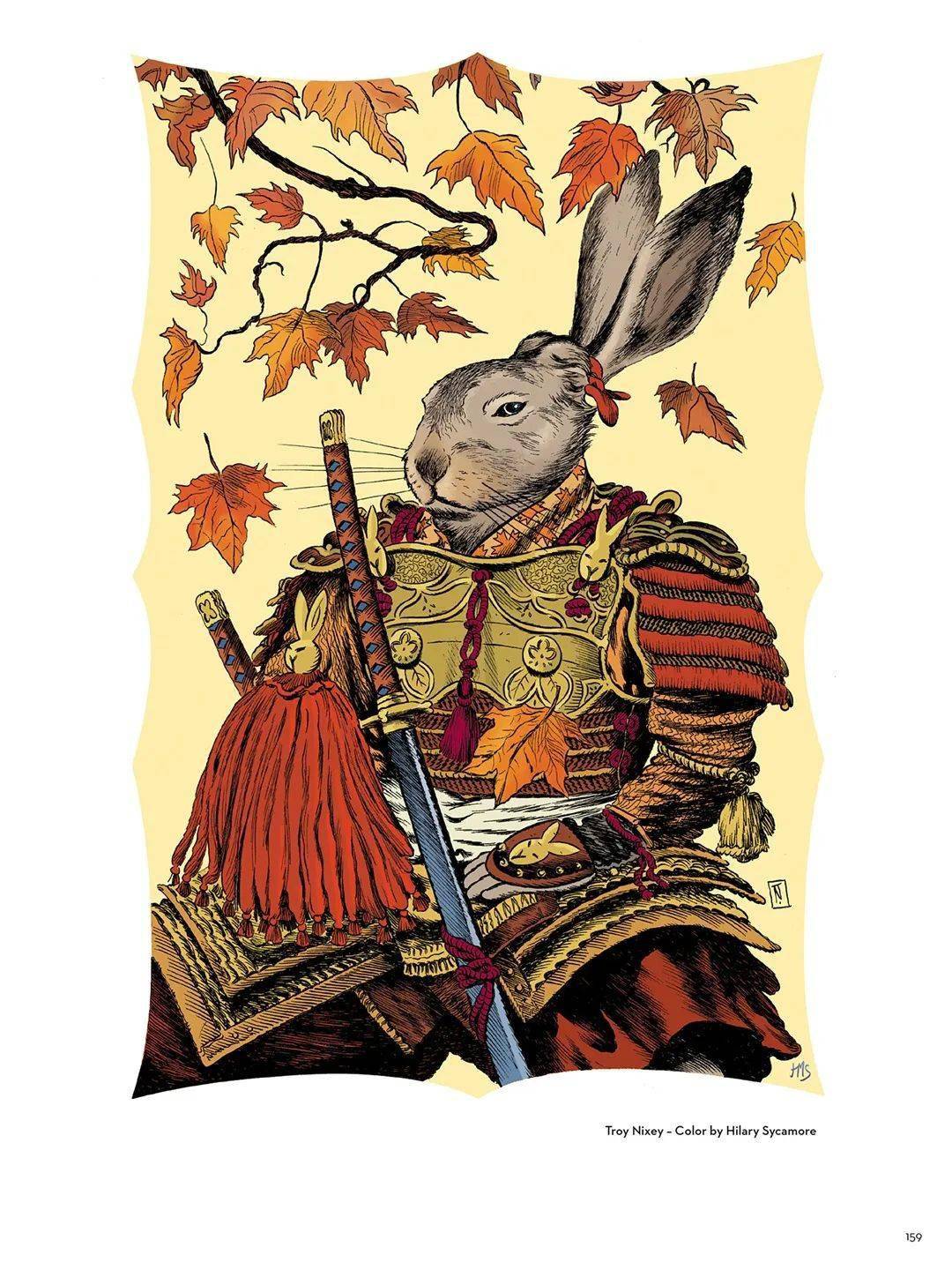 画集收录兔用心棒30年纪念画册灵感来自于一只手持武士刀的兔子