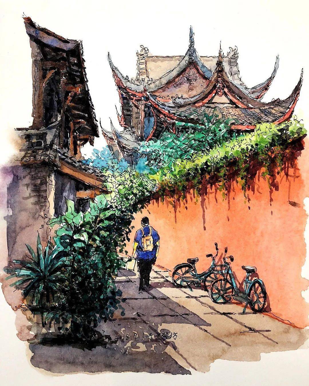 景观手绘|手绘景观色彩风景