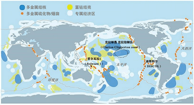 多金属结核分布图按照现代愈加先进的深海挖矿机工作方式,置于海底的