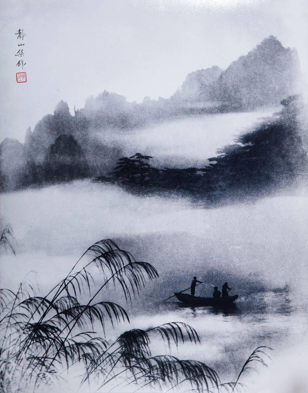 秋江小舟,无限惬意