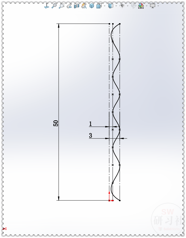 SolidWorks第三种方法画波浪柱,这次只需要一个扫描就能完成_曲线