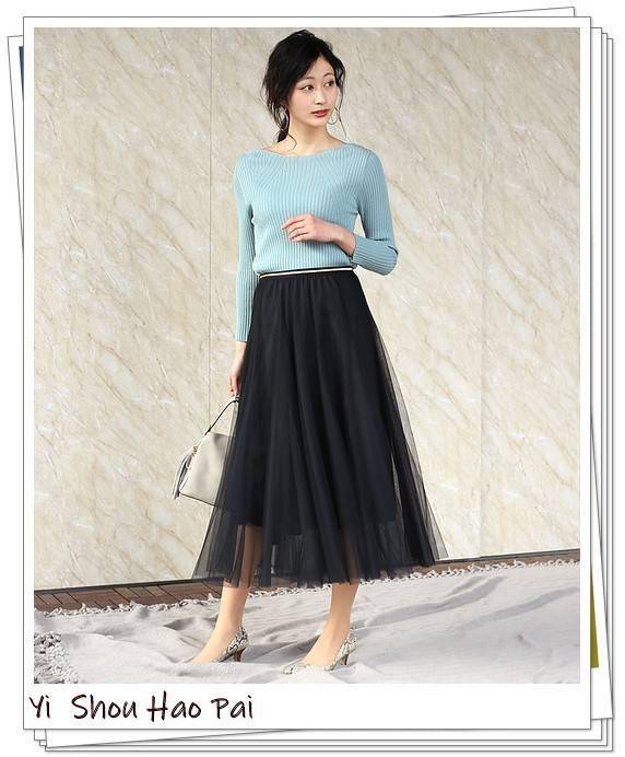 5种颜色喇叭裙的秋季搭配25例休闲中透着优雅