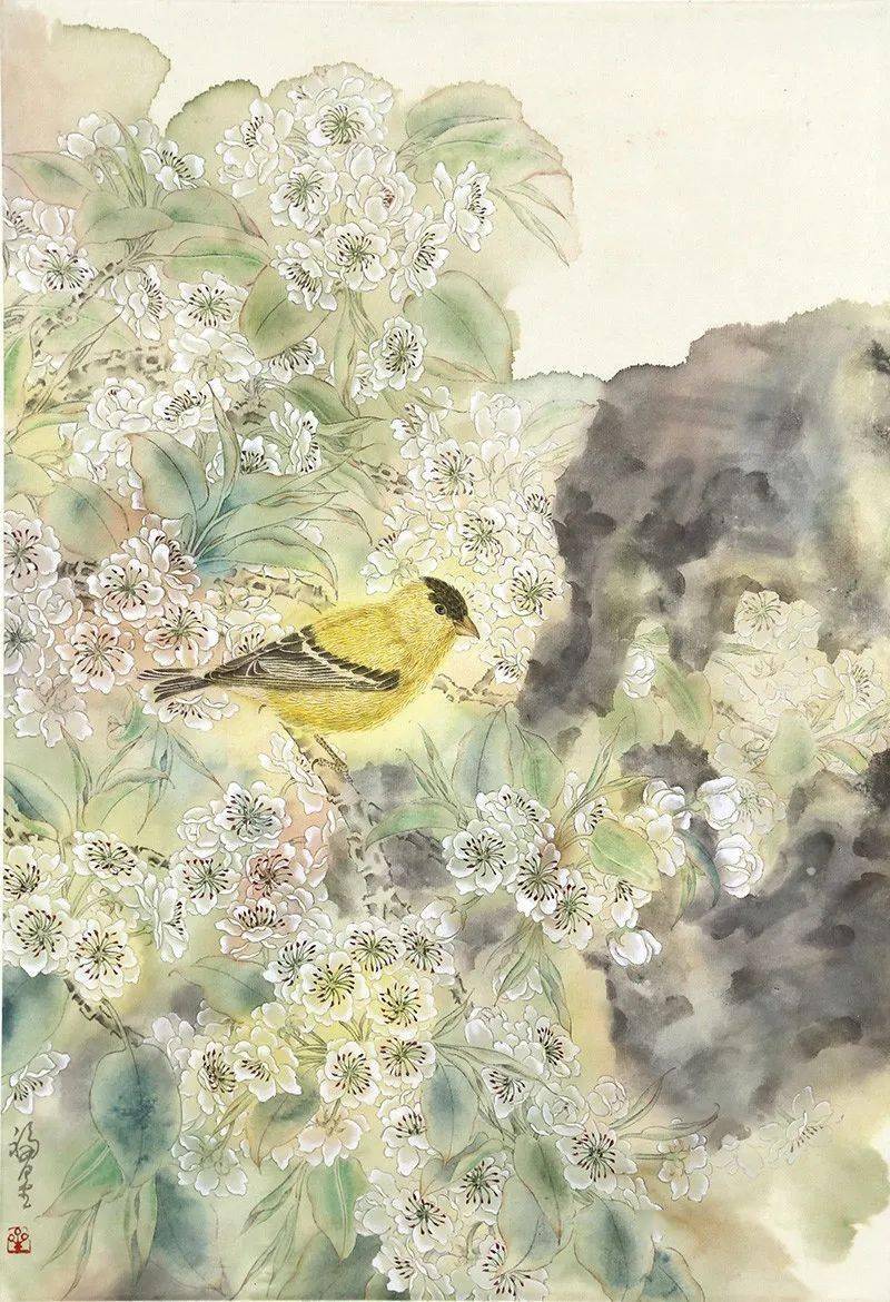 67在他的笔下,花鸟画朦胧诗意,人物画婉约柔美_余福星