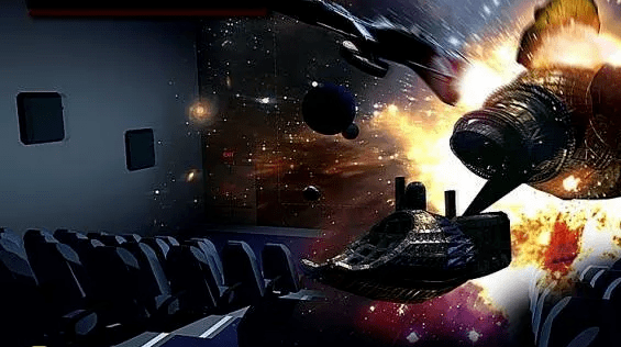 电影里面的内容通过伺服器和电动缸进行控制花千谷9d影院配备动感座椅