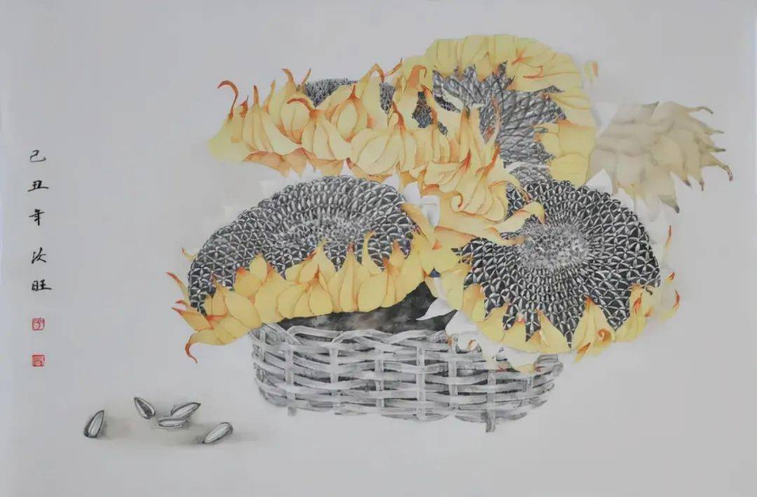 【国画天地】独特的向日葵艺术风格,韵律天成